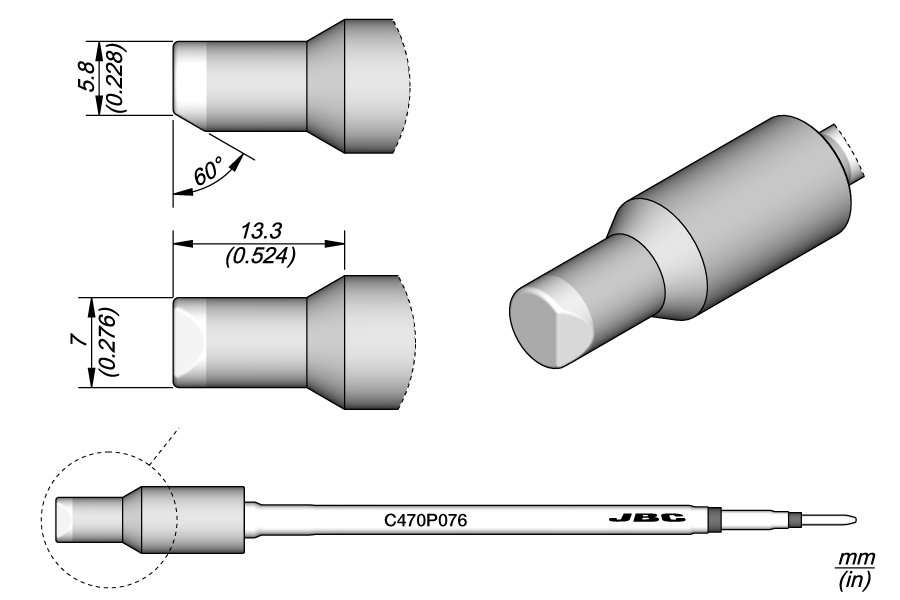 C470P076 - Bevel Cartridge Ø 7